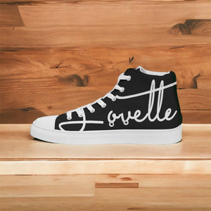 Mens’ Lovette High Top Sneakers (Black - White)