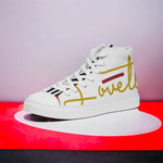 Load image into Gallery viewer, Ladies | Lovette First Edition High Tops (White - Gold)
