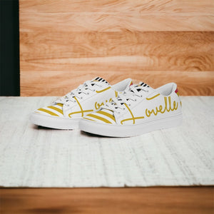 Ladies | Lovette First Edition Low Tops (White -Gold)