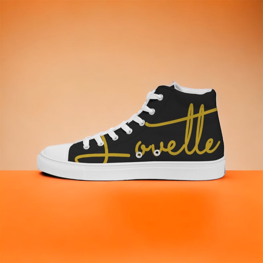 Mens’ Lovette High Top Sneakers (Black - Gold)