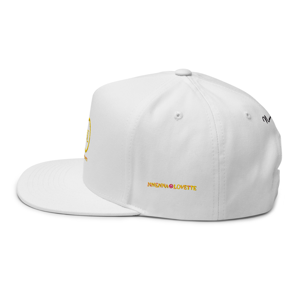 NL NNENNA LOVETTE FLAT BILL HAT (white/gold)